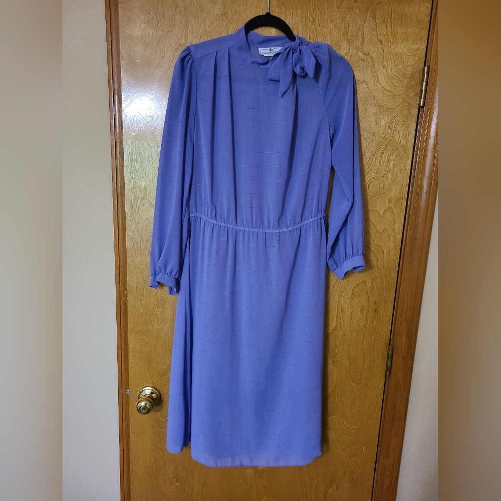 Jonathan Martin Purple Bishop Sleeve Flowy Dress